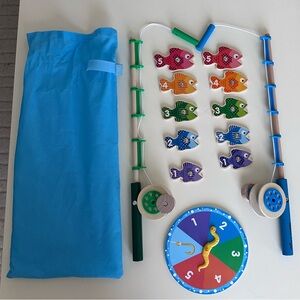Melissa & Doug Catch & Count Wooden Fishing Game with 2 Magnetic Toy Rods